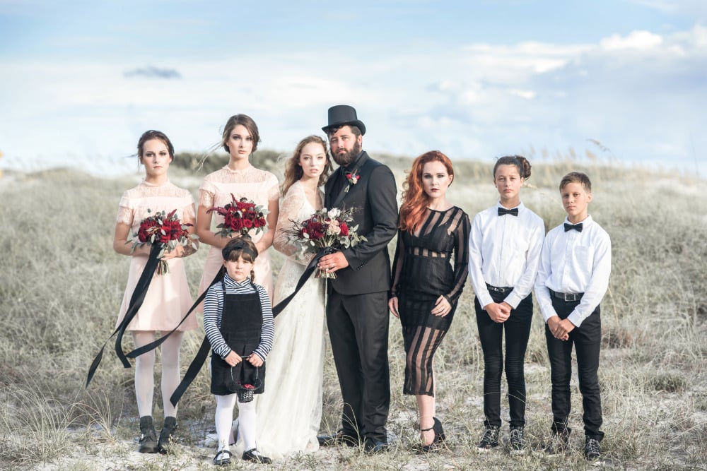 black and red wedding party inspiration