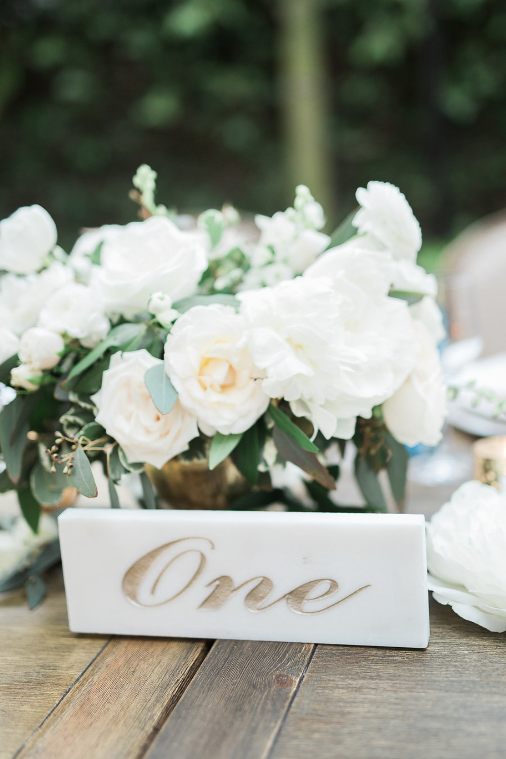 marble and gold table numbers