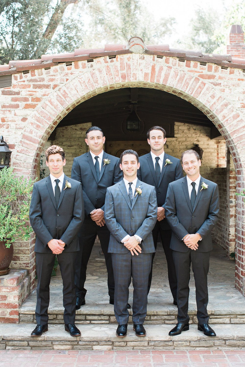 dark grey groomsmen suits