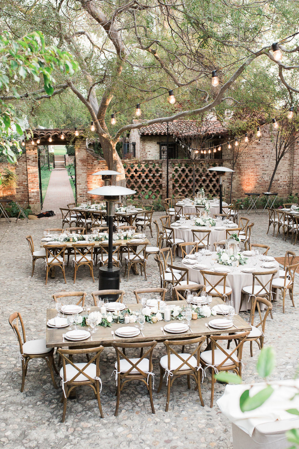 beautiful outdoor brick wedding reception venue
