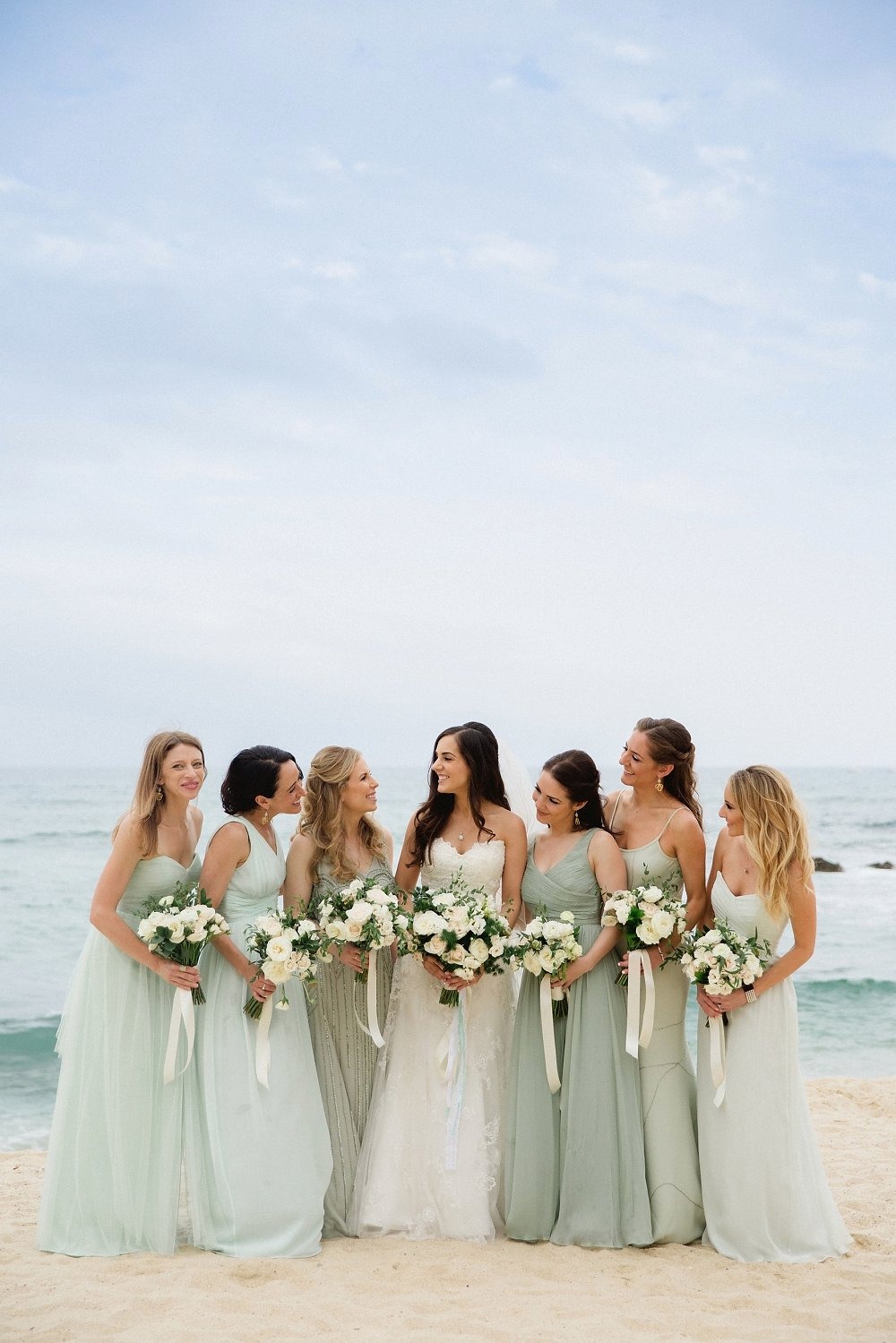 Soft green bridesmaid dresses