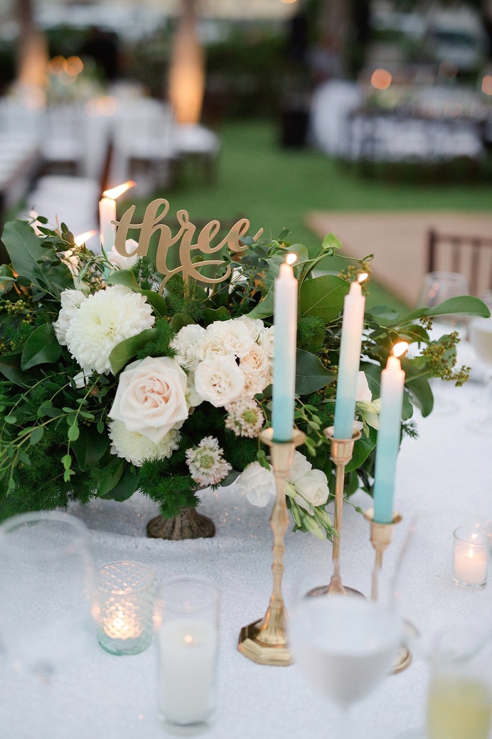 Romantic table decor with candle light