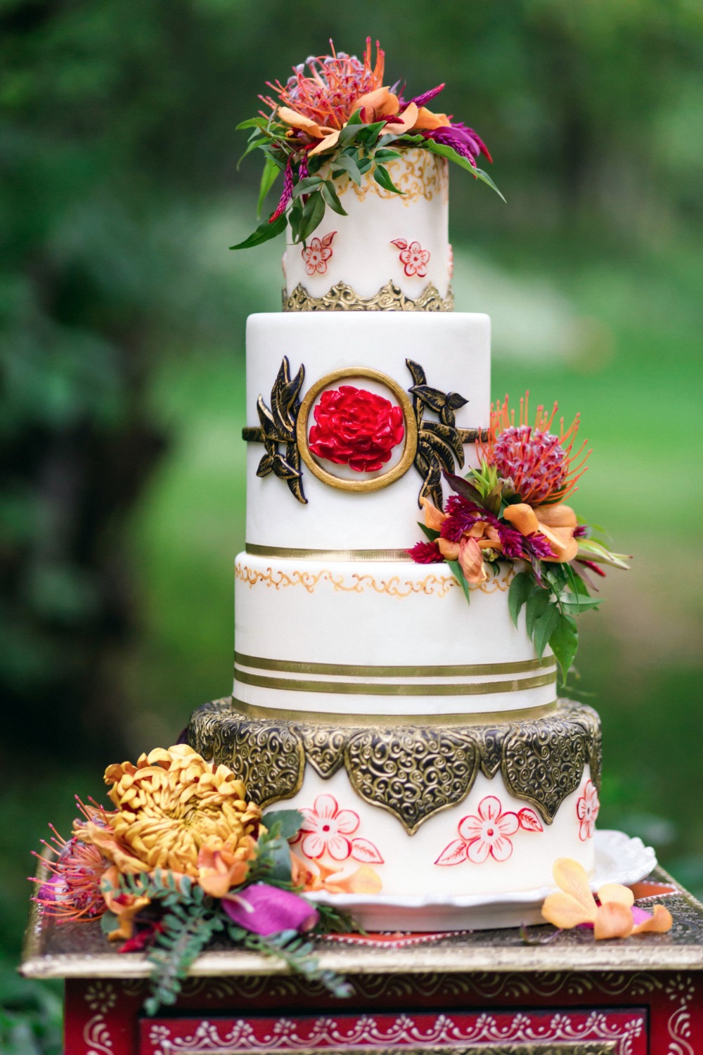 Unique and colorful wedding cake