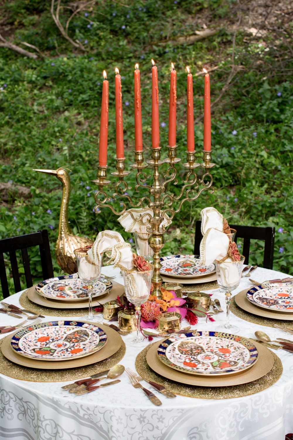 Eclectic boho reception table
