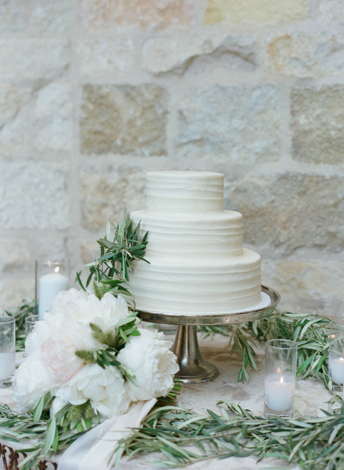 classic simple white wedding cake