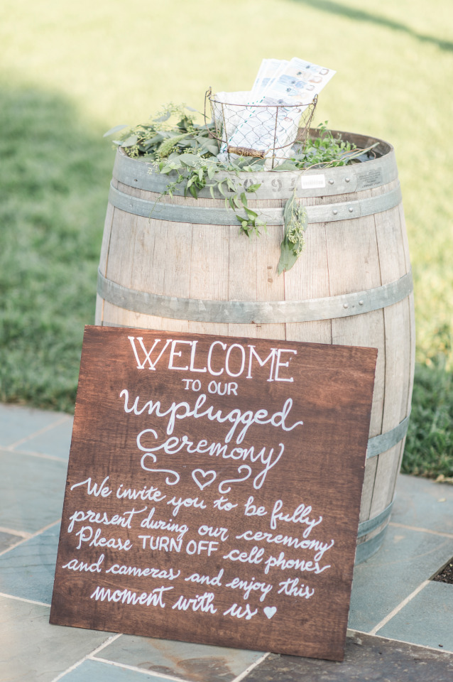Unplugged wedding sign