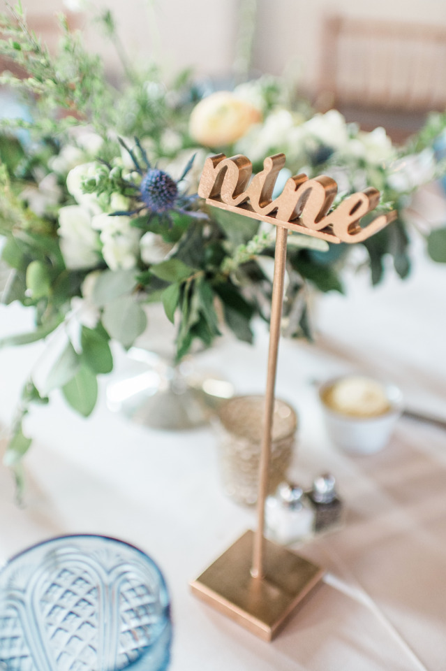 Gold metal table numbers