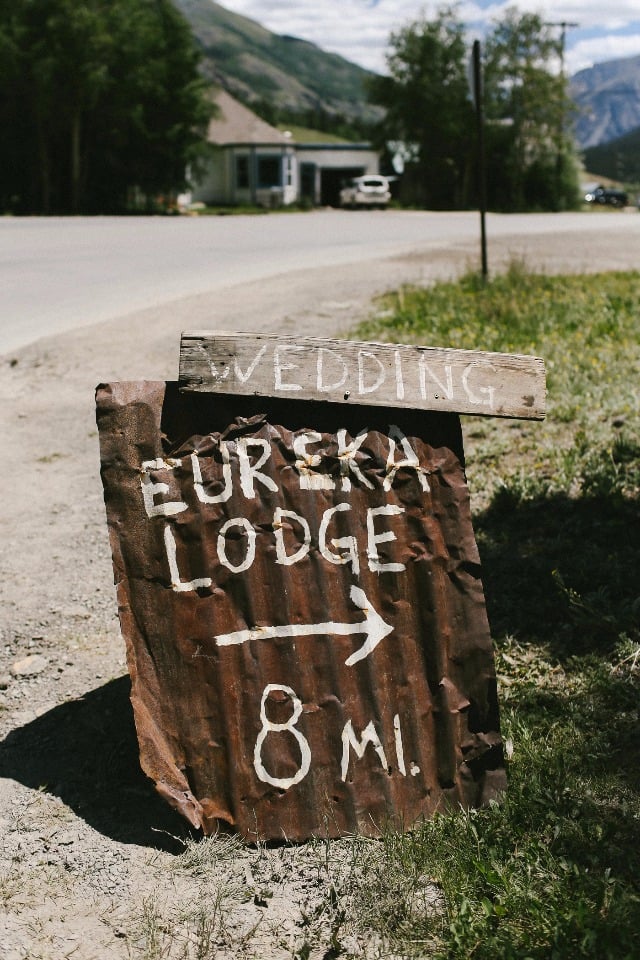 rustic wedding sign for your mountain wedding