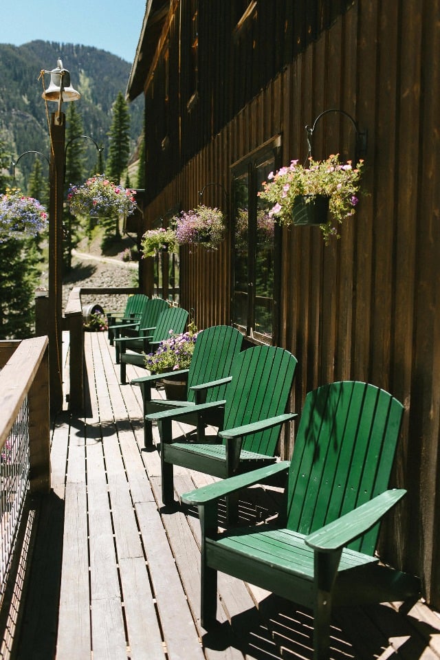 relax on the Eureka Lodge porch