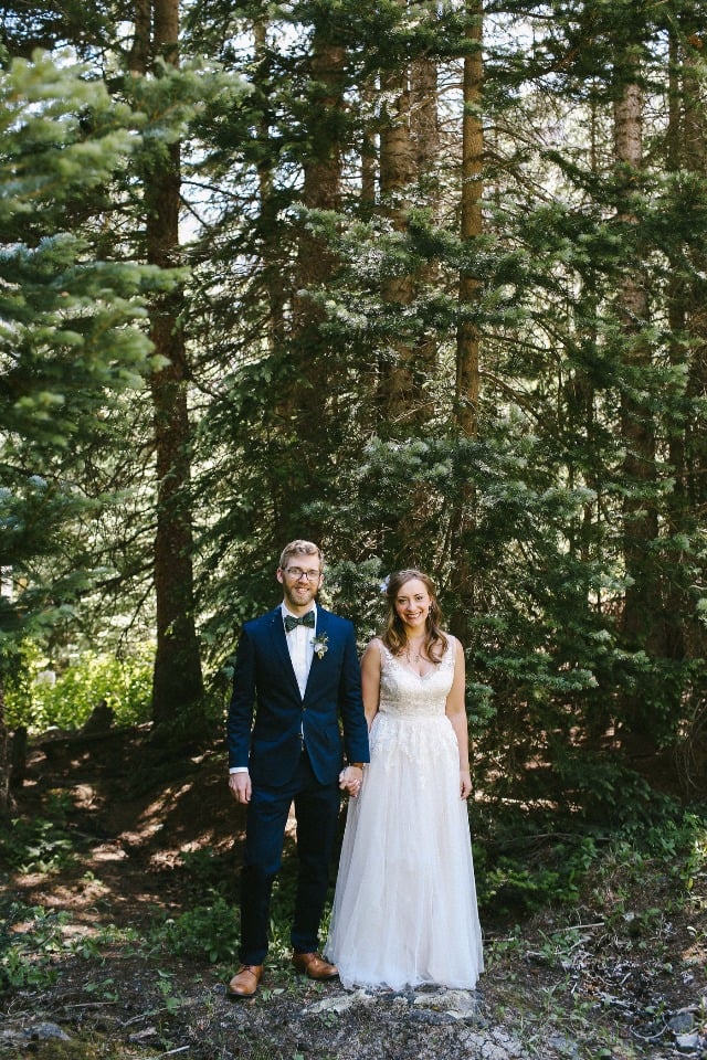 forest wedding couple