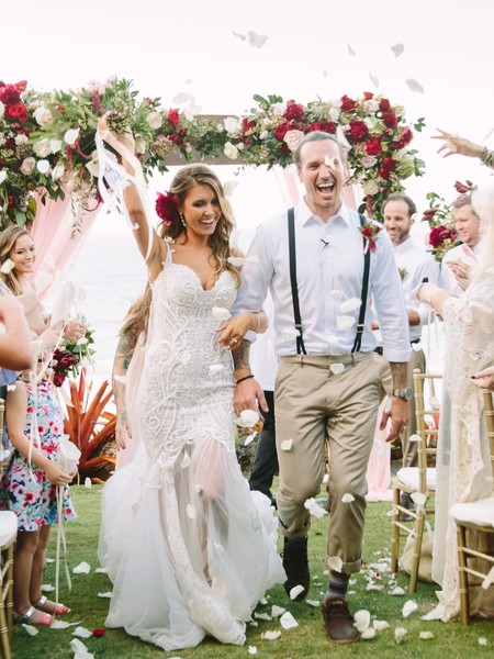 Audrina Patridge's Hawaiian Teal and Red Wedding