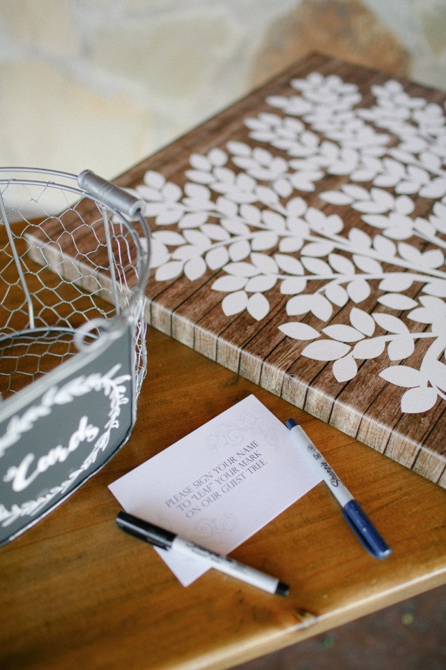 Wedding guest book alternative tree with signing pens