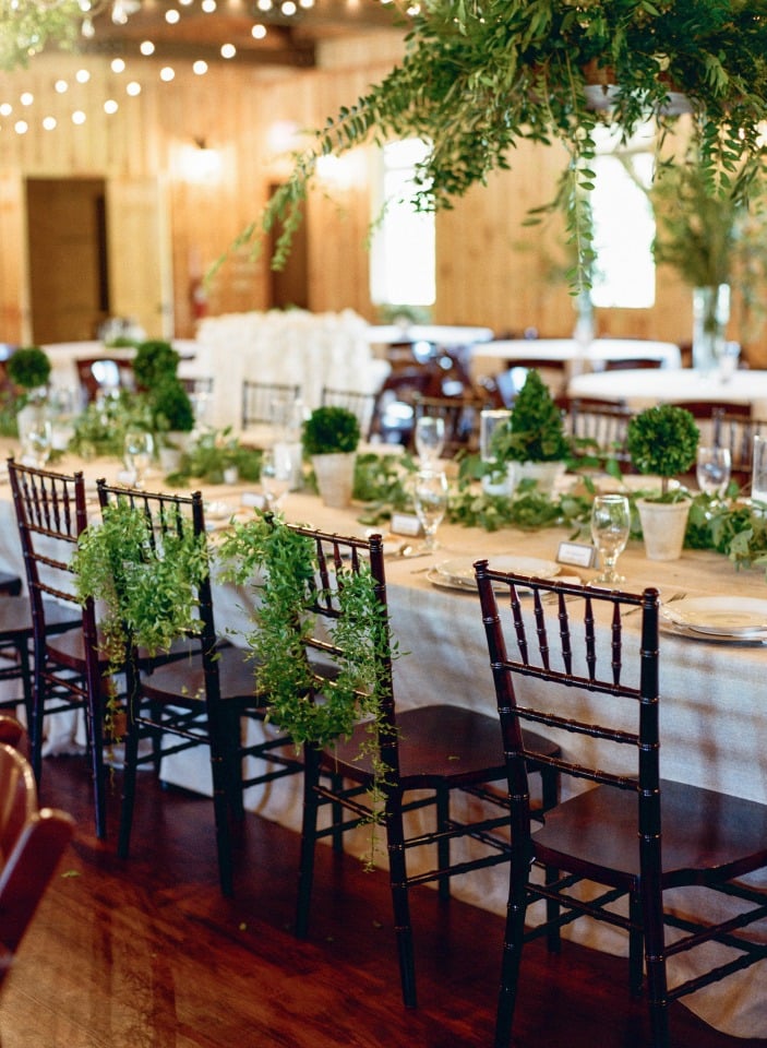 Natural green and white reception