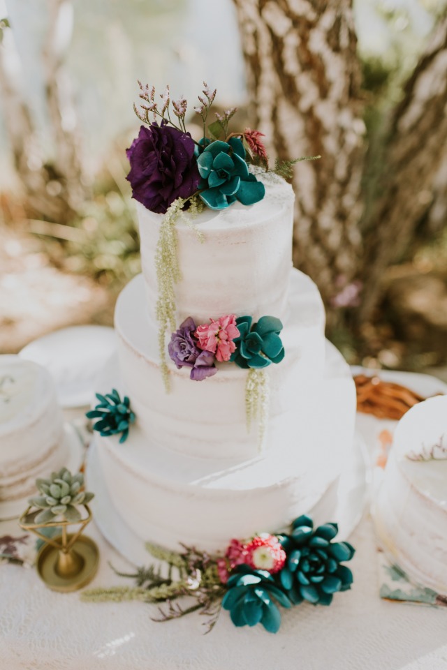 Jewel toned wedding cake