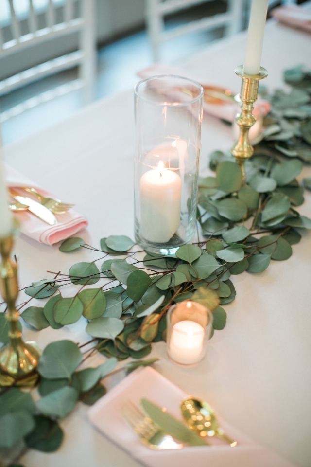 eucalyptus garland wedding centerpiece