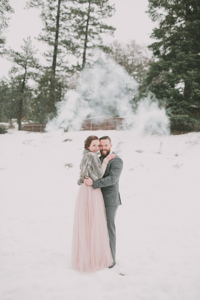 setting off smoke bombs for your wedding photos