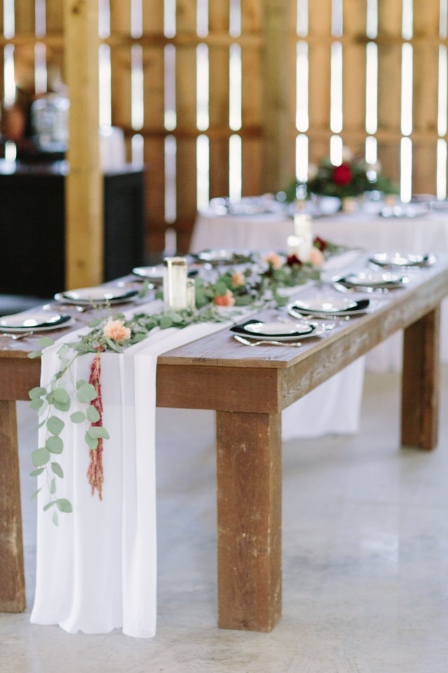 Rustic farm table for wedding