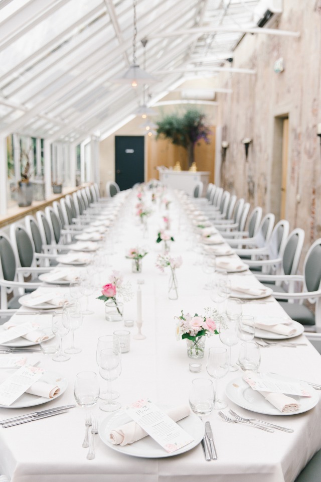 huge family style wedding reception table