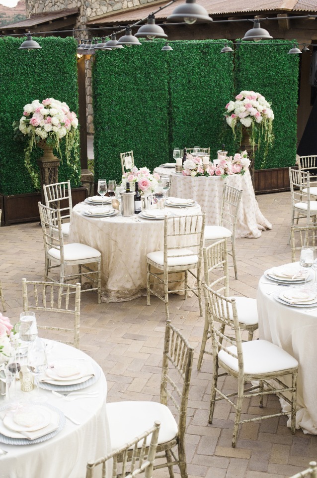 Courtyard reception decor and details