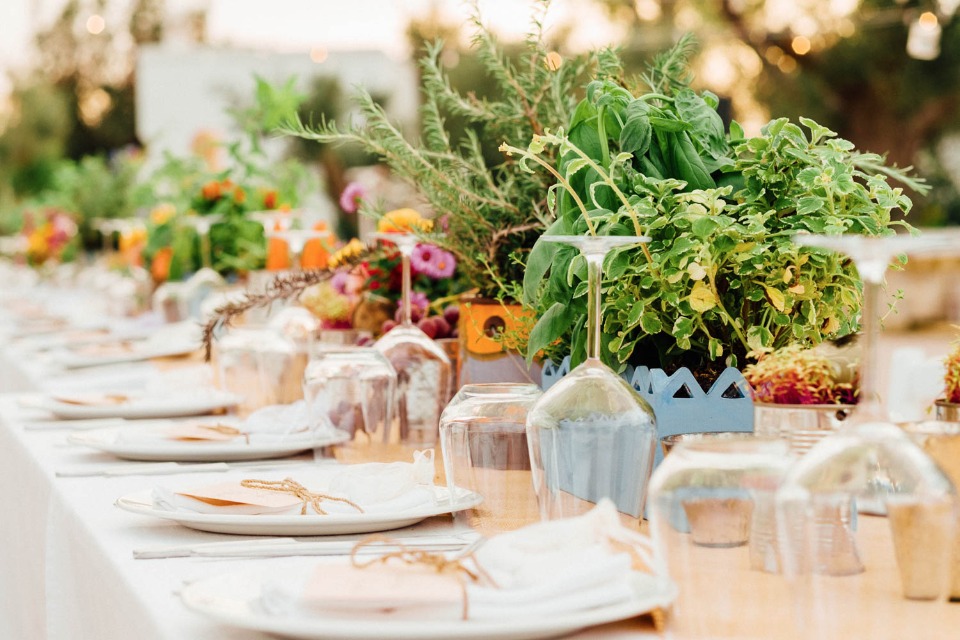 organic and boho styled wedding table