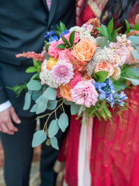 Elegantly Whimsical Rainy Day Indian-American Fusion Wedding