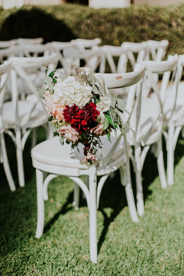 Floral aisle decor for chairs