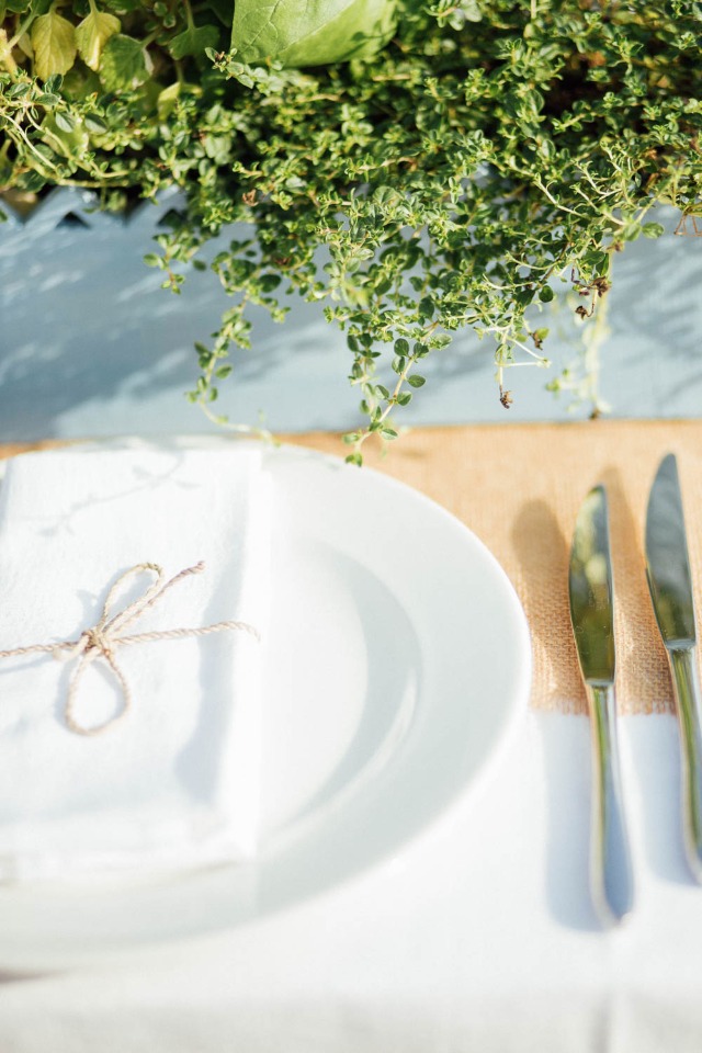 organic and clean place setting
