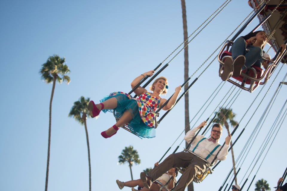 swings at the county fair in california