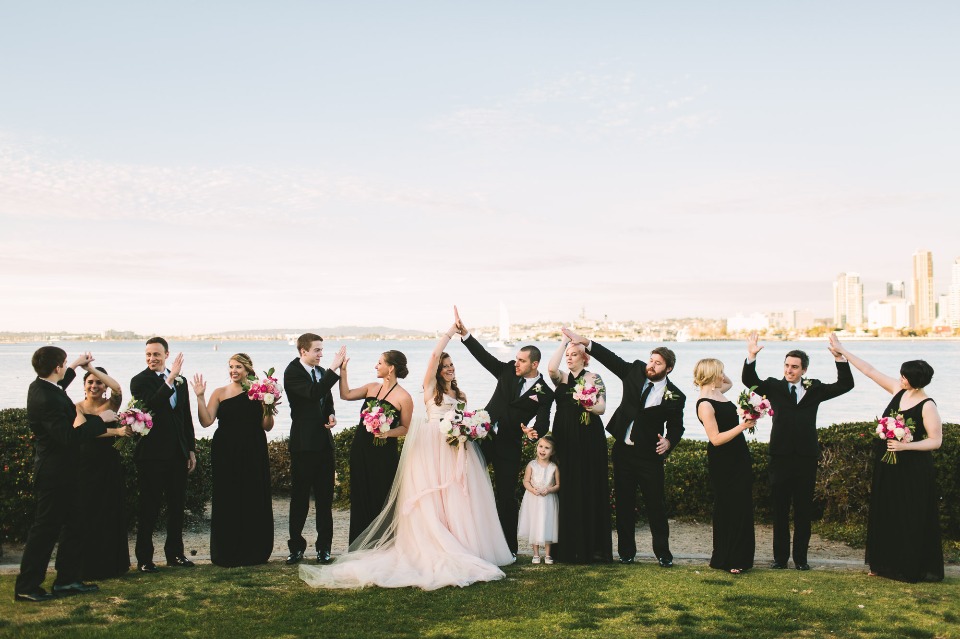 wedding party in california