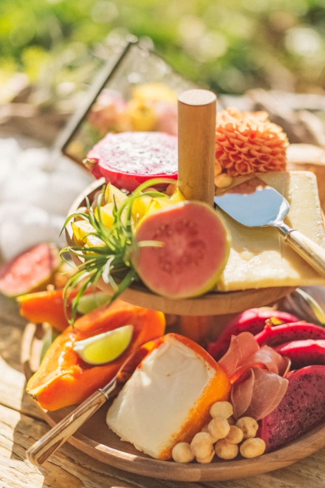 fresh fruit and cheese wedding food