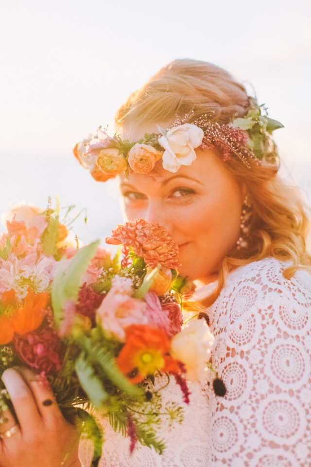 sunset bridal portrait