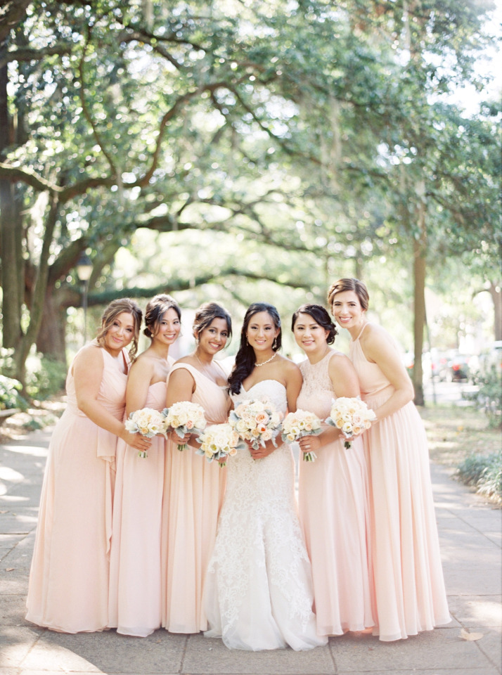 pink bridesmaid dresses from Azazie
