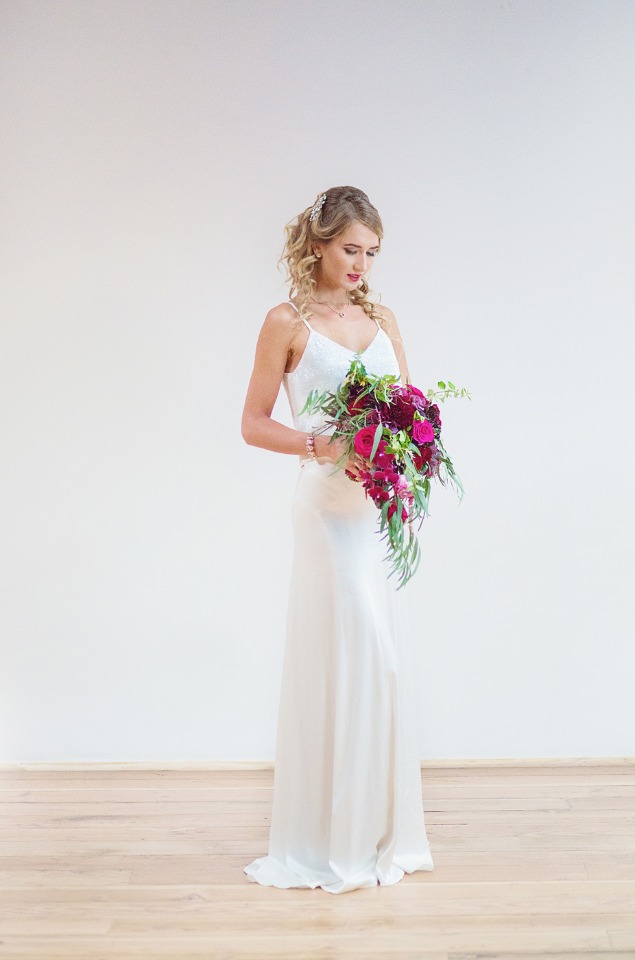 modern and two piece wedding dress from BHLDN