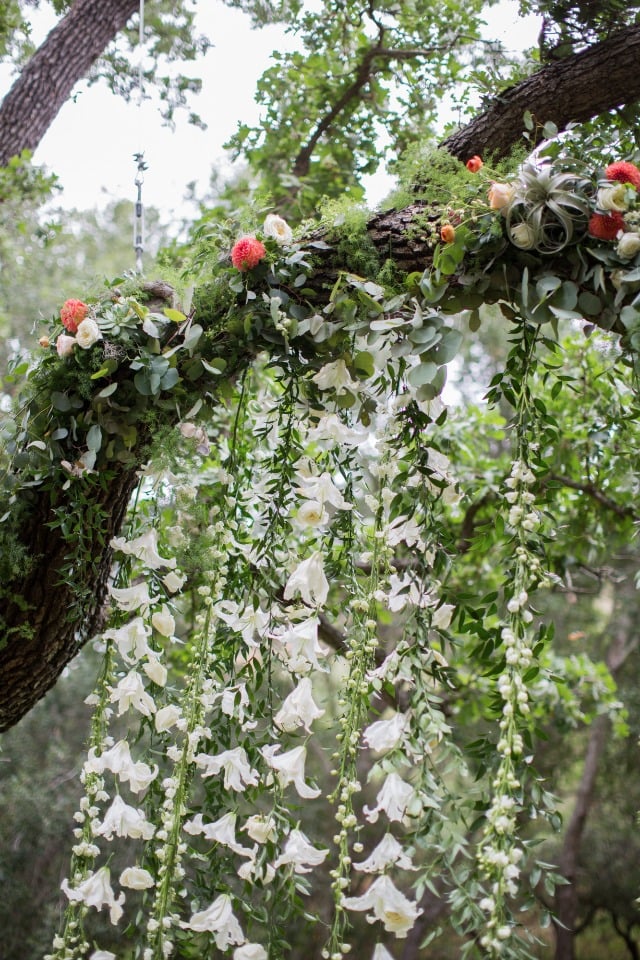 hanging flower wedding backdrop