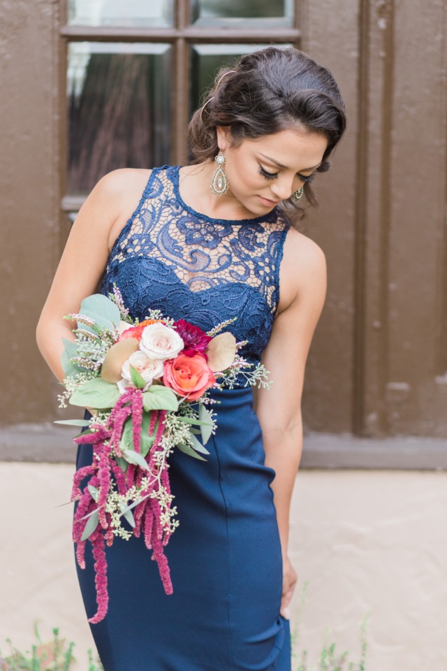 bridesmaid in royal blue dress