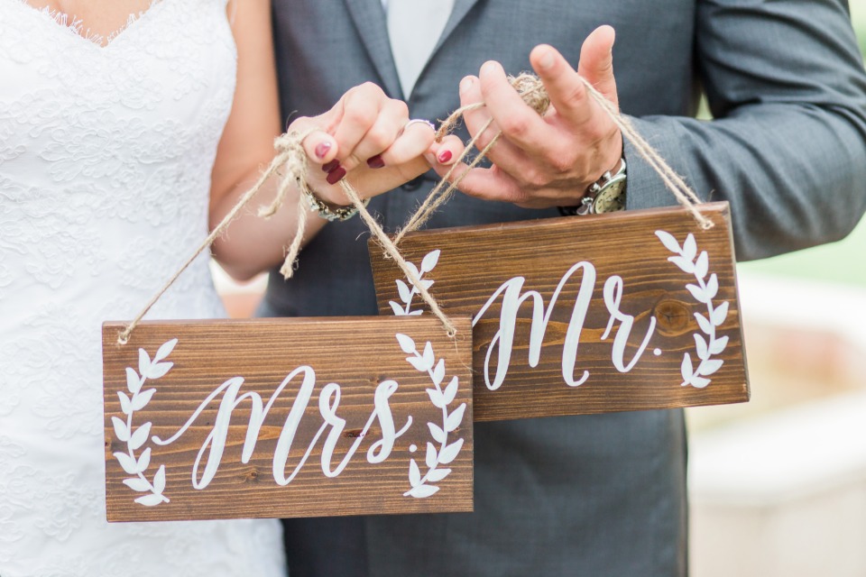 mr and mrs wooden signs