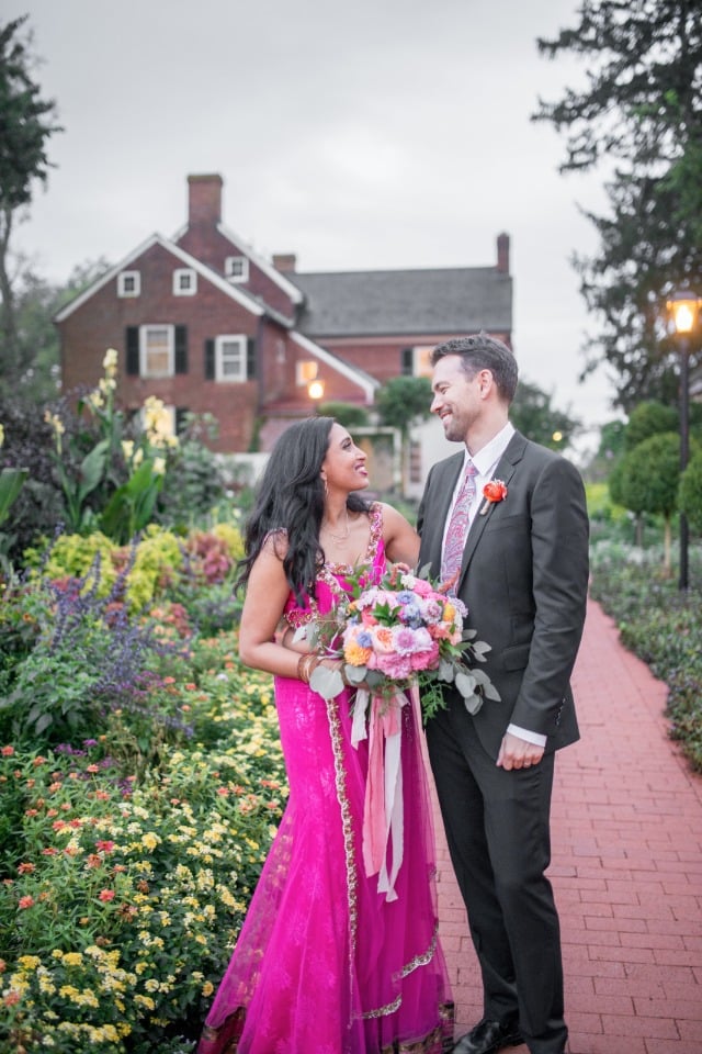 Traditional pink reception dress
