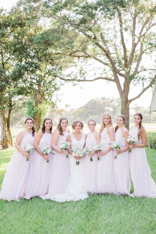 soft blush bridesmaids dresses