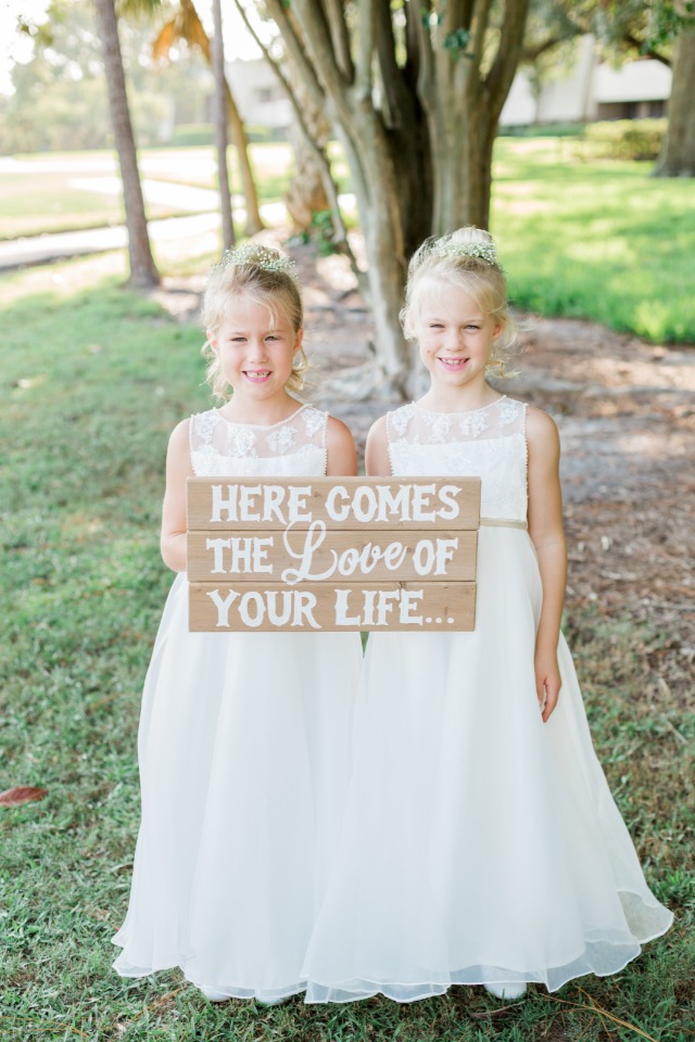 here comes the love of your life flower girls sign