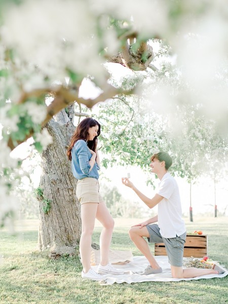 Romantic Apple Orchard Surprise Engagement Ideas From Quebec