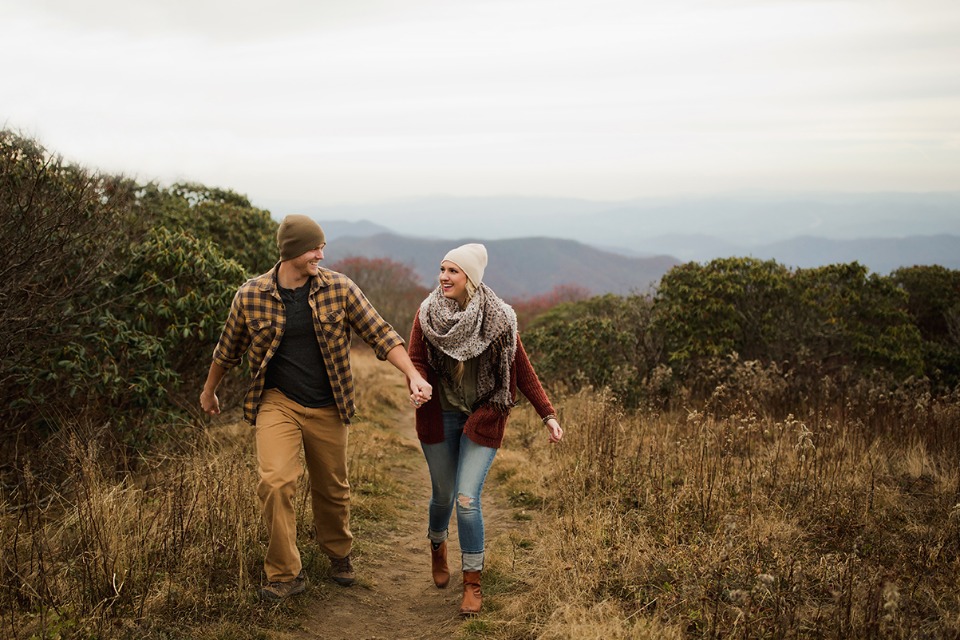 late fall hike engagement shoot