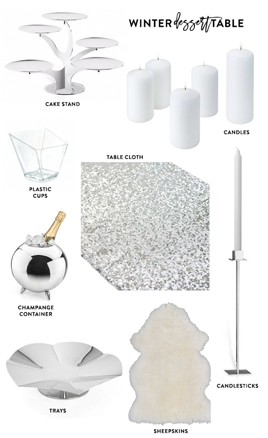 Glamorous Wintry Dessert Table