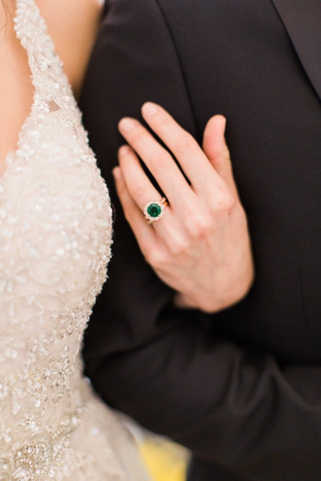 vintage inspired emerald ring