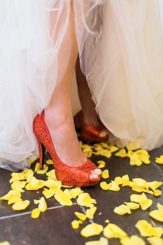 ruby red wedding shoes