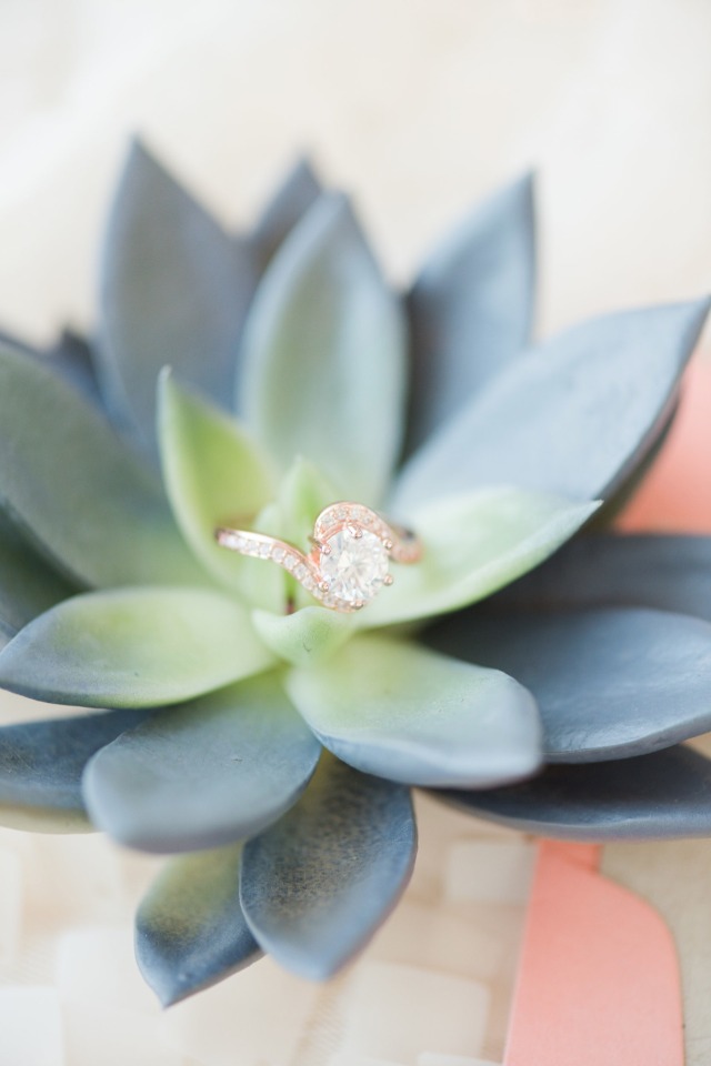 succulent and wedding ring