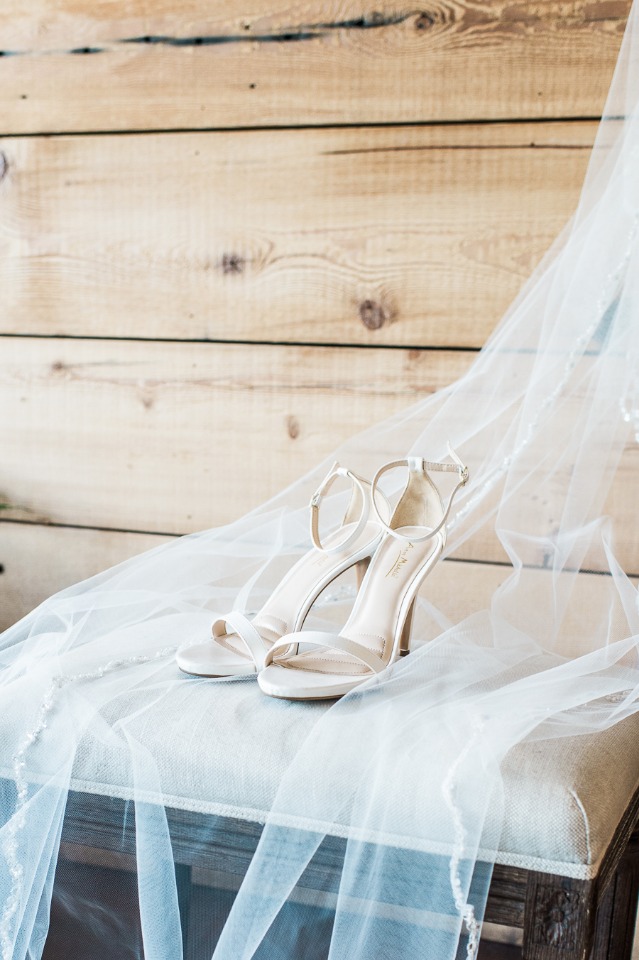 Strappy wedding heels