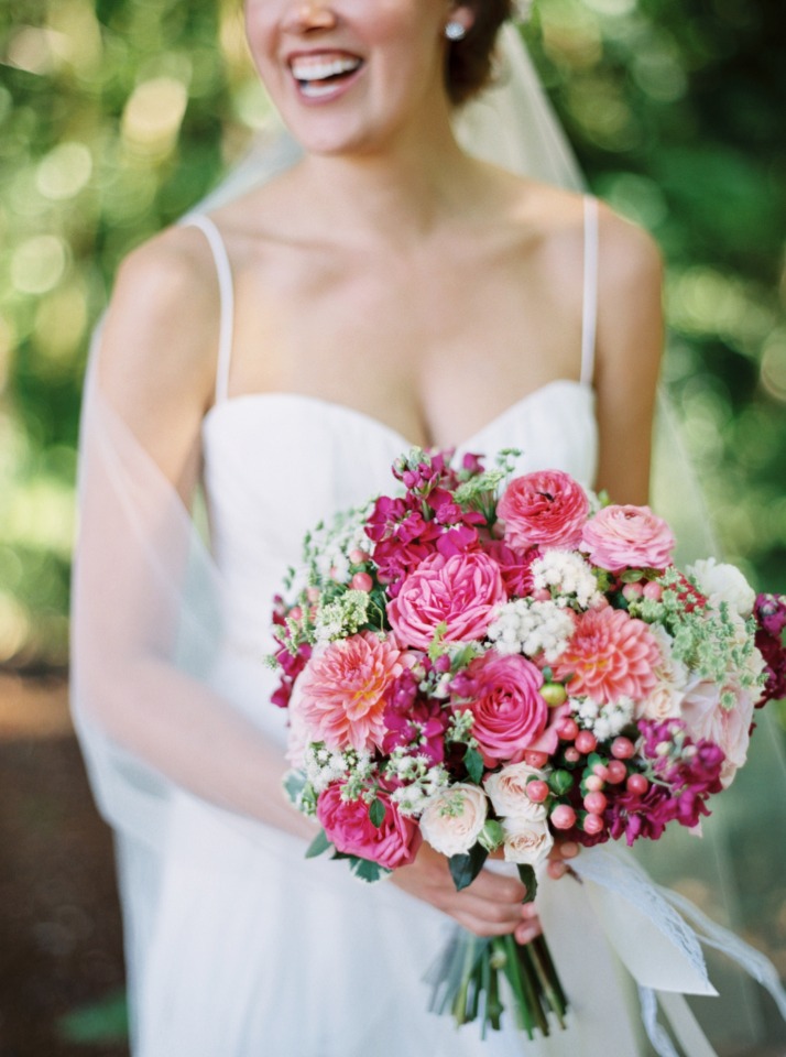 Pops of pink bouquet
