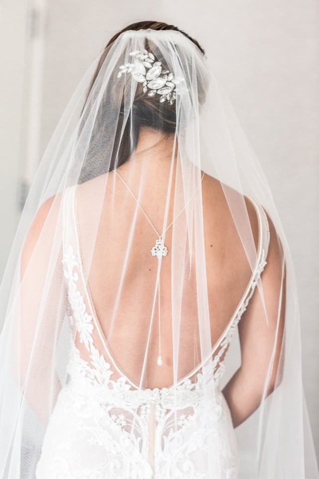 back showcasing bridal gown by Berta Bridal