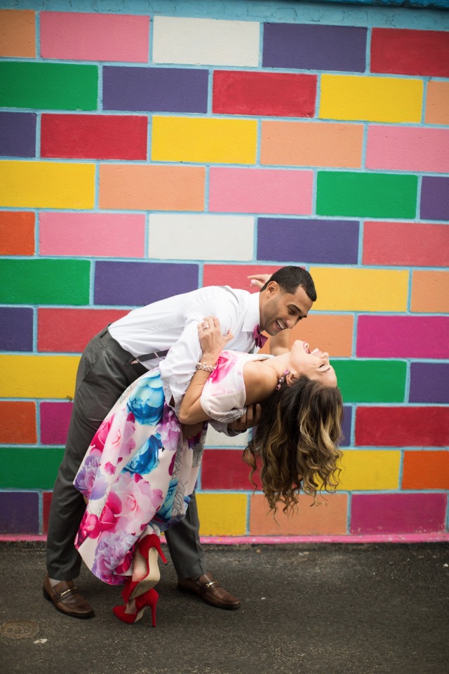 Colorful and fun Coney Island engagement shoot
