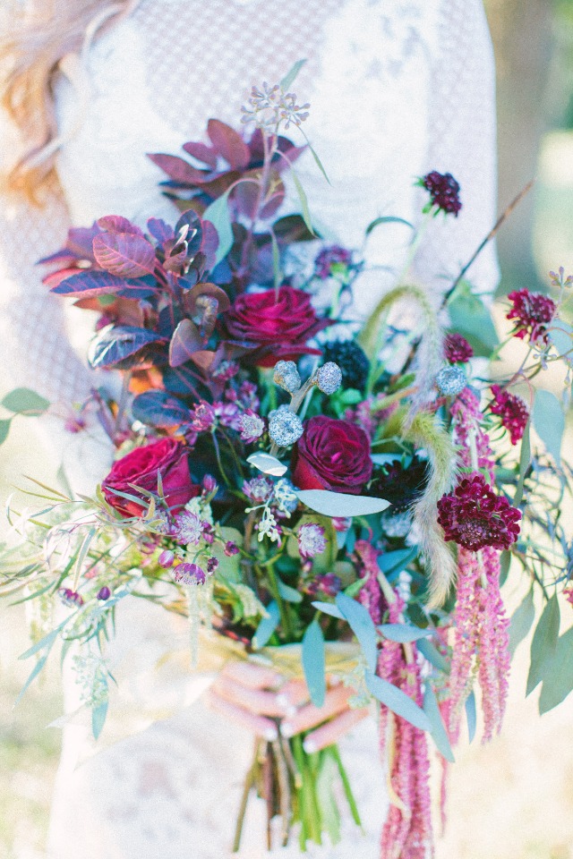 Dark red rose bouquet